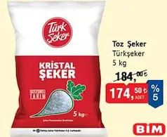 TÜRKŞEKER TOZ ŞEKER 5 KG